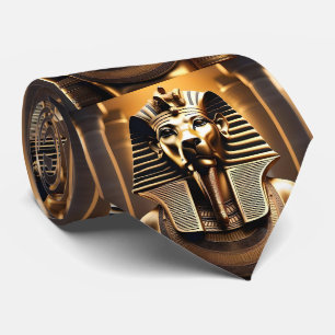 Cravate **"Royal Roar : le lion du Pharaon d'or"**