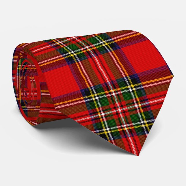 Cravate Royal Stewart Clan Tartan Plaid  (Roulé)