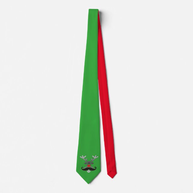 Cravate Rudolph au nez rouge avec moustache + votre idée (Devant)