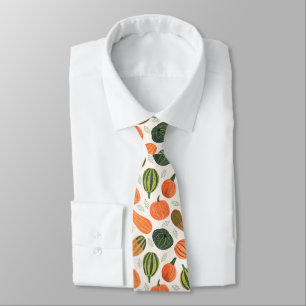Cravate Rusitc Thanksgiving citrouille motif