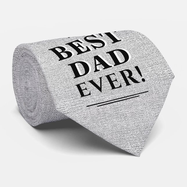 Cravate Rustic Grey Meilleur papa Jamais Père (Roulé)