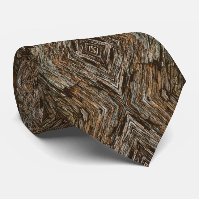 Cravate Rustic Tree Bark Photo Southwest Diamond Pattern (Roulé)