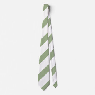 Cravate Sage Green and White Stripes 