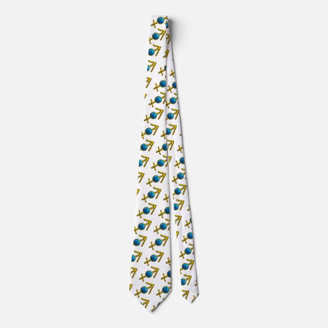 CRAVATE SAGITTARIUS DIEU BLEU ZODIAC ANNIVERSAIRE JEWEL (Devant)