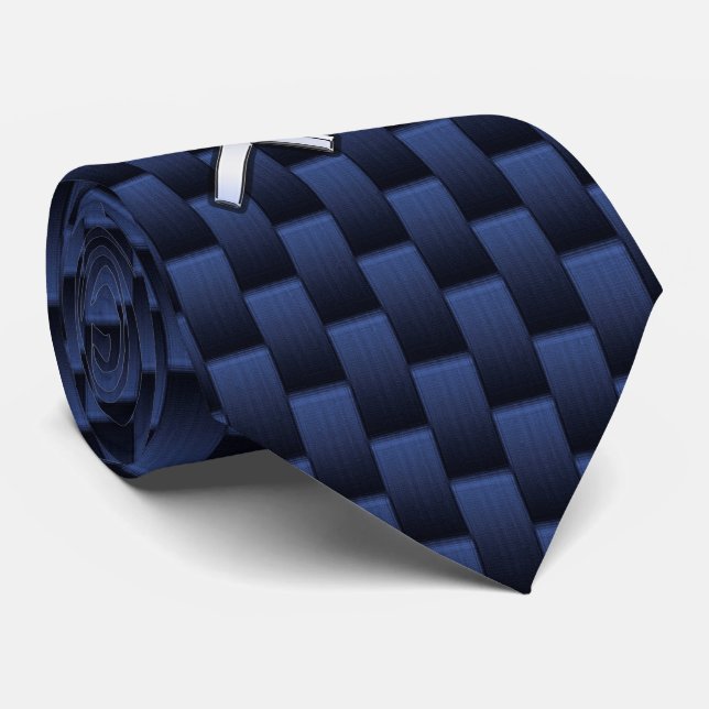 Cravate Sagittarius Zodiac Sign on Navy Carbon Fiber Print (Roulé)