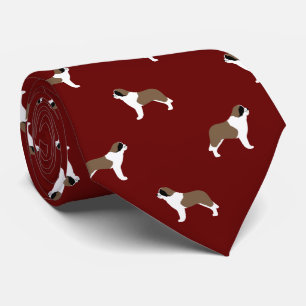 Cravate Saint Bernards Rouge Motif AMOUREUX DES CHIENS