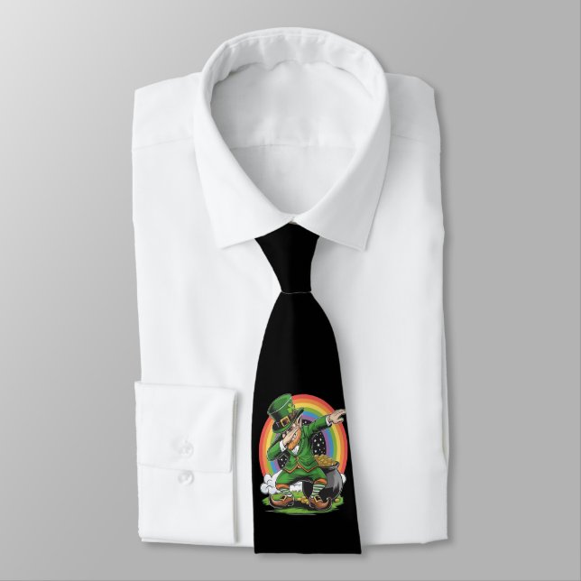 Cravate Saint Patrick Dabbing Leprechaun Dab Danse  (Attaché)