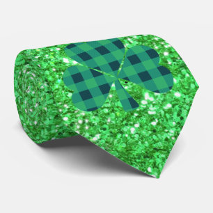 Cravate Saint-Patrick jour étincelle paillettes Kelly vert