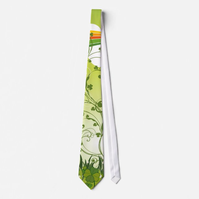 Cravate Saint Patrick's Day Lucky Clovers Shamrock irlanda (Devant)