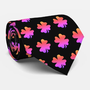 Cravate Saint Patrick's Day rose noir Shamrock cadeau Fave