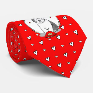 Cravate Saint-Valentin Vieux anglais Chien de mer gris 1 m