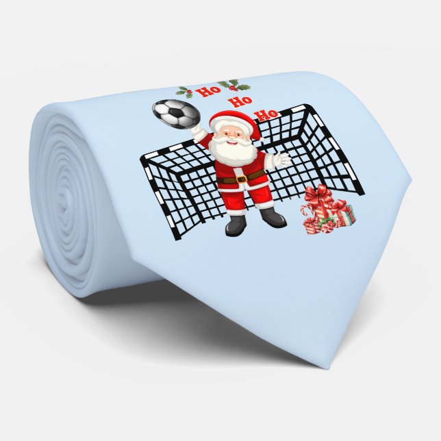 Cravate Santa Soccer Christmas Soccer Personalized (Roulé)