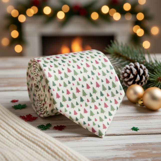 Cravate Sapins de Noël Couleurs Pastel (Créateur téléchargé)