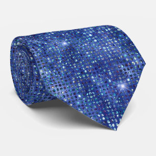 Cravate Sapphire Bleu et Argent Épercées