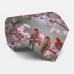 Cravate "Scarlet Trio : Finies rouges parmi les fleurs ros