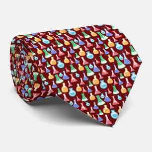 Cravate Science Chemistry Colorful Pattern Teacher Red