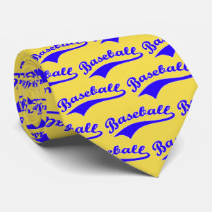Cravate Script De Baseball En Bleu