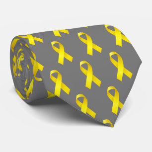 Cravate Sensibilisation au cancer de l'os Ribbon jaune