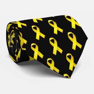 Cravate Sensibilisation au cancer de l'os Ribbon jaune