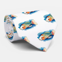 Cravate - Série aquarelle : Koi Fish