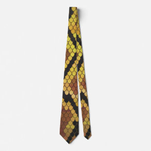 Cravate Serpent Brown et impression or
