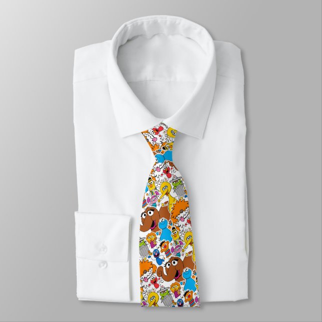 Cravate Sesame Street Pals Doodley Motif (Attaché)