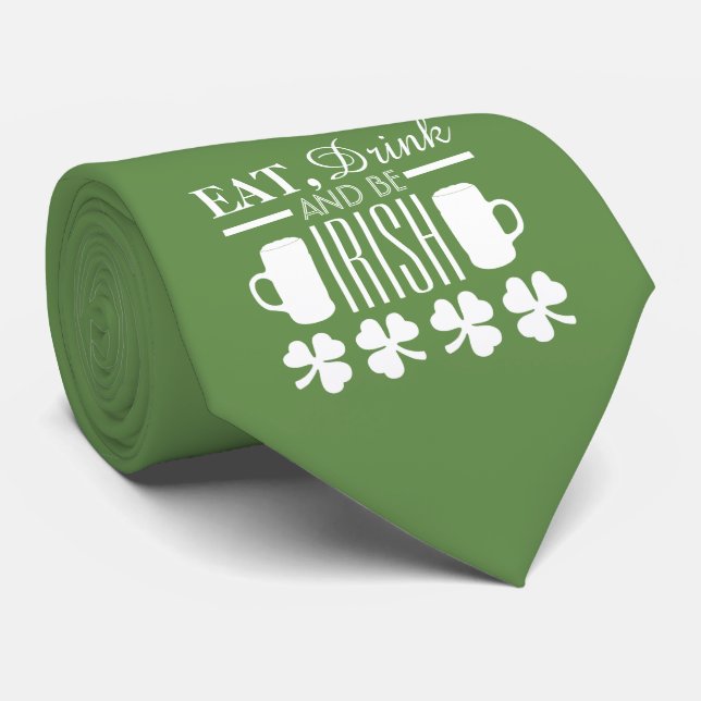 Cravate Shamrock et bière (Roulé)