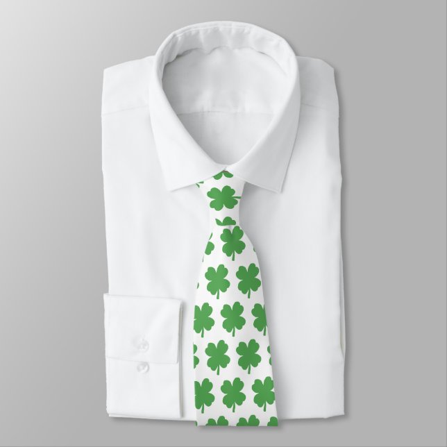 Cravate Shamrock Four Leaf Clover Pattern (Attaché)