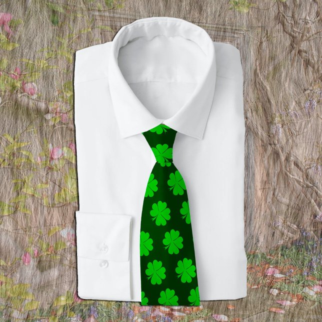 Cravate Shamrock & Lucky Clover monogrammed / St. Patricks (Créateur téléchargé)