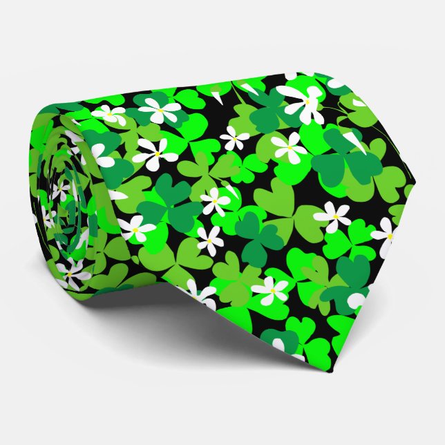 Cravate Shamrocks de la Saint Patrick (Roulé)