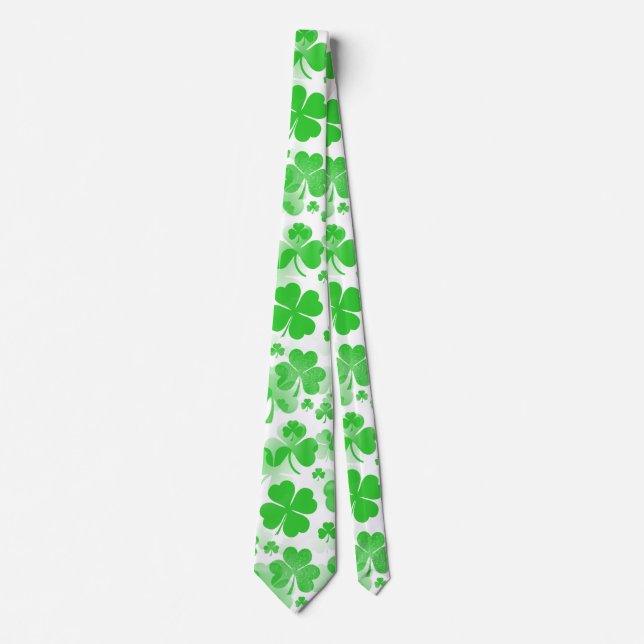 Cravate Shamrocks / motif de tatouages de trèfle + vos idé (Devant)