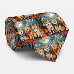 Cravate Shiba Inu Halloween Épouvantable