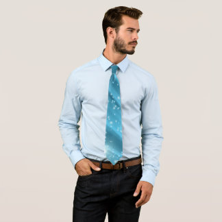 Cravate Shimmering Teal Nebula Effect Neck Tie