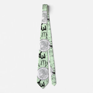 Cravate SIGNE Zodiaque - Virgo.w L Green BG