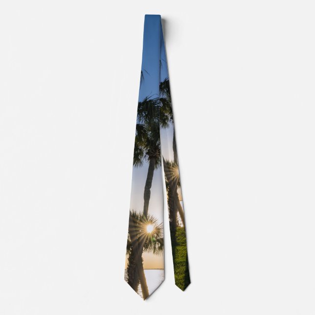 Cravate Silhouette Ciseaux Palm Tree (Devant)