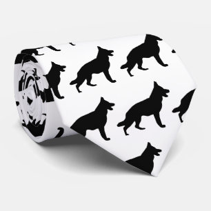 Cravate Silhouette de chien berger allemand