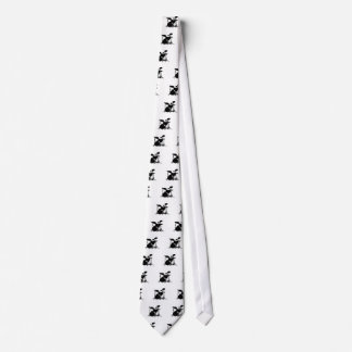 Cravate Silhouette noire et blanche de kit de tambour -