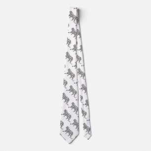 Cravate Silhouette Tiger noir et blanc