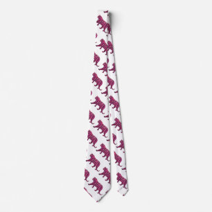 Cravate Silhouette Tiger rose et noir