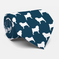 Silhouettes carlin | Chiens Motif bleu et blanc