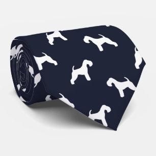 Cravate Silhouettes de chien de Lakeland Terrier Bleu de m