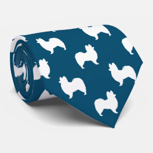 Cravate Silhouettes de chien de Papillon Motif Bleu et bla