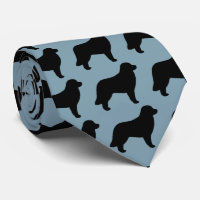 Silhouettes de chien Leonberger Motif bleu et noir