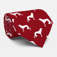 Silhouettes de Chien Saluki Motif rouge et blanc