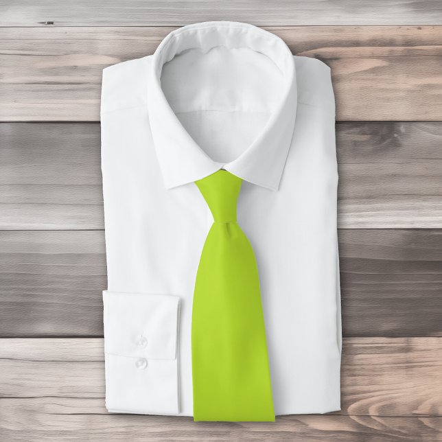 Cravate Simple couleur solide clair acide vert citron (Créateur téléchargé)