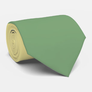 Cravate Simple Jaune clair et Asperges Vert Deux Tons
