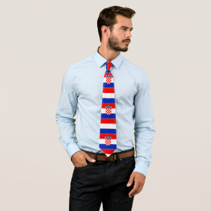 Cravate Simple moderne Croatie National Drapeau Vêtements