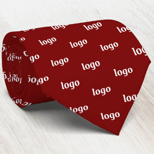 Cravate Simple motif de logo Rouge bordeaux foncé Entrepri