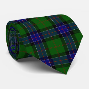 Cravate Sinclair tartan bleu vert plaid