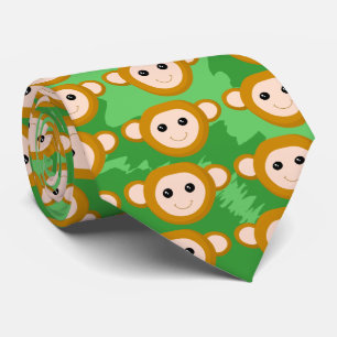 Cravate Singe De La Jungle, Face.
